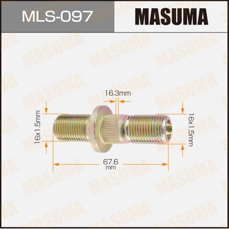 Wheel stud Masuma M16x1.5(R), M16x1.5(R) , MLS-097