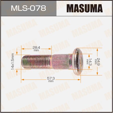 Wheel stud Masuma M14x1.5(L) , MLS-078