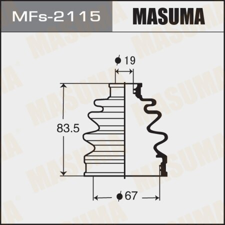 CV Joint boot Masuma (silicone), MFs-2115