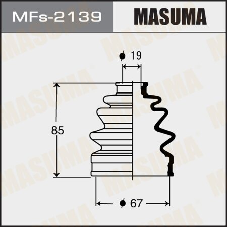 CV Joint boot Masuma (silicone), MFs-2139