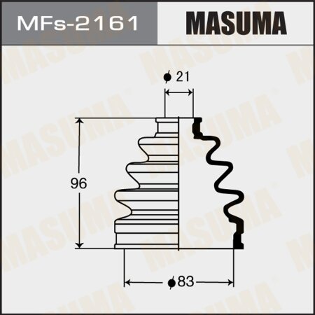 CV Joint boot Masuma (silicone), MFs-2161