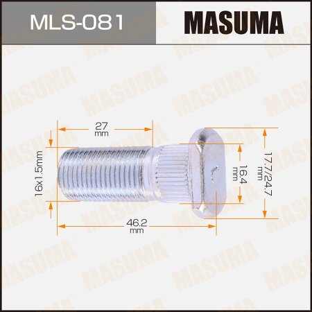 Wheel stud Masuma M16x1.5(L) , MLS-081