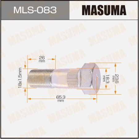 Wheel stud Masuma M18x1.5(L) , MLS-083
