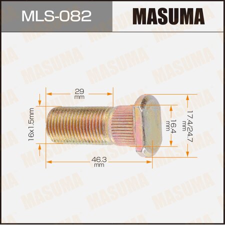 Wheel stud Masuma M16x1.5(R), MLS-082