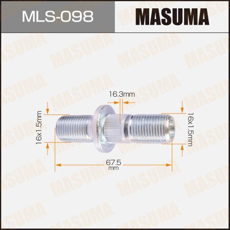 Wheel stud Masuma M16x1.5(R), M16x1.5(L) , MLS-098