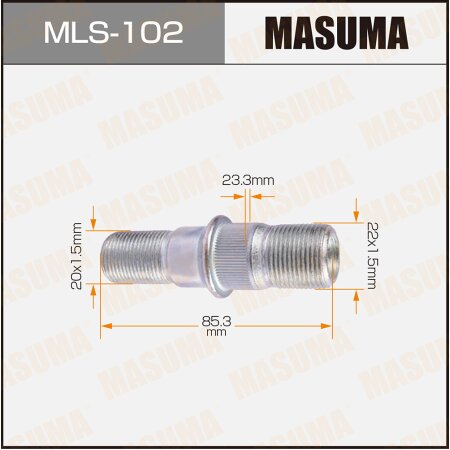 Wheel stud Masuma M22x1.5(L), M20x1.5(L) , MLS-102
