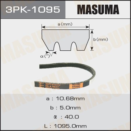 Drive V-Ribbed belt Masuma, 3PK-1095