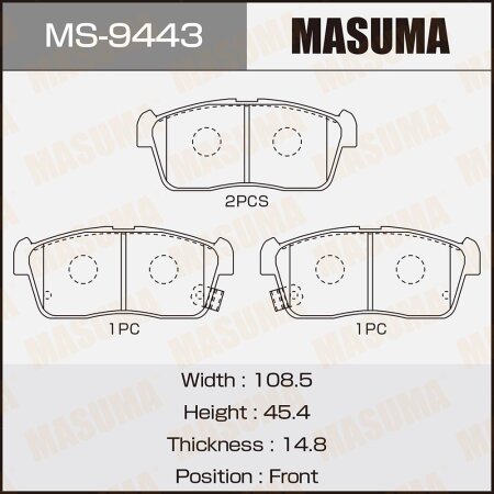 Brake pads Masuma, MS-9443