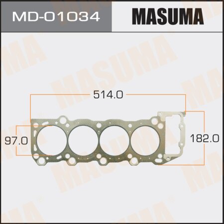 Head gasket (graphene-elastomer) Masuma, thickness 1,60mm, MD-01034