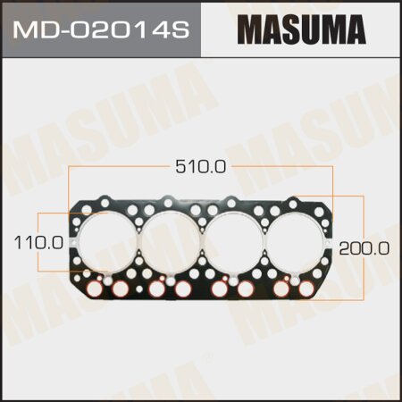 5-layer head gasket (metal-elastomer) Masuma, thickness 1,40mm, MD-02014S
