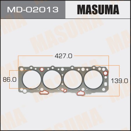 Head gasket (graphene-elastomer) Masuma, thickness 1,60mm, MD-02013