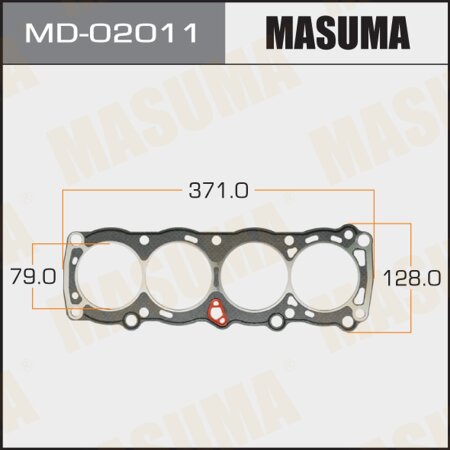 Head gasket (graphene-elastomer) Masuma, thickness 1,60mm, MD-02011