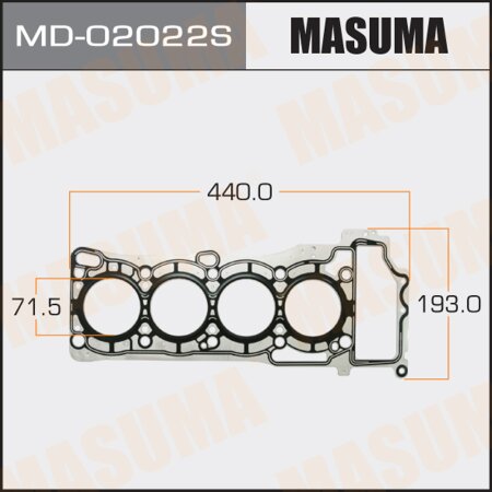 2-layer head gasket (metal-elastomer) Masuma, thickness 0,50mm, MD-02022S