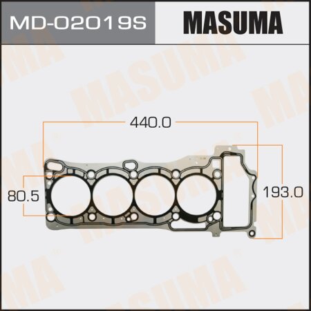 2-layer head gasket (metal-elastomer) Masuma, thickness 0,50mm, MD-02019S