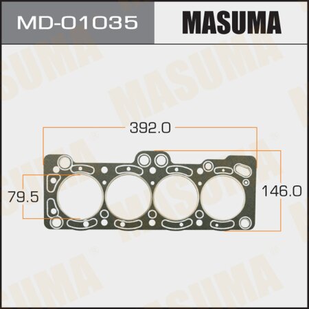 Head gasket (graphene-elastomer) Masuma, thickness 1,60mm, MD-01035