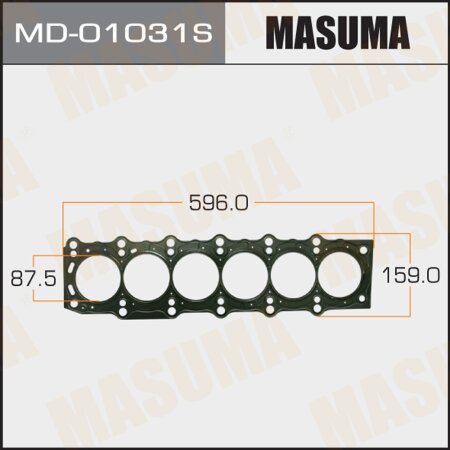 1-layer head gasket (metal-elastomer) Masuma, thickness 0,23mm, MD-01031S