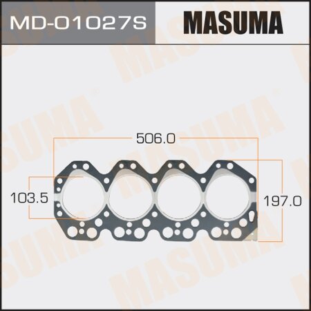 6-layer head gasket (metal-elastomer) Masuma, thickness 1,50mm, MD-01027S