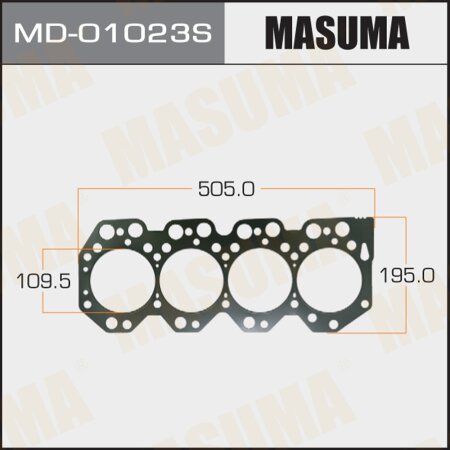 3-layer head gasket (metal-elastomer) Masuma, thickness 1,10mm, MD-01023S