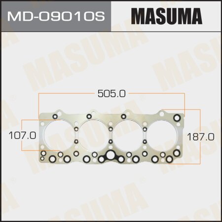5-layer head gasket (metal-elastomer) Masuma, thickness 1,41mm, MD-09010S