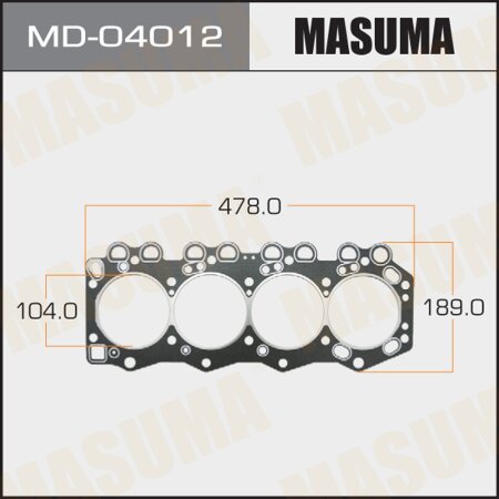 Head gasket (graphene-elastomer) Masuma, thickness 1,60mm, MD-04012