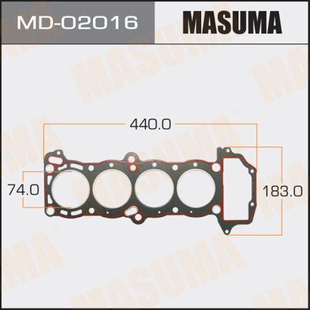 Head gasket (graphene-elastomer) Masuma, thickness 1,60mm, MD-02016