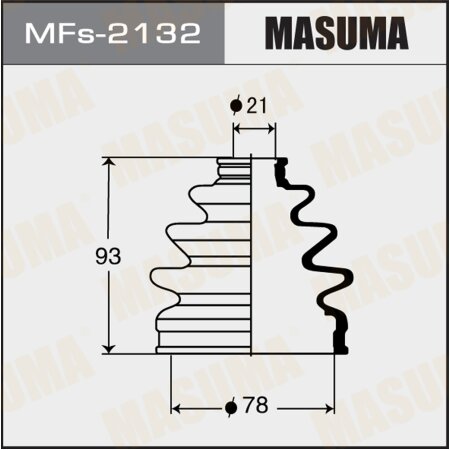 CV Joint boot Masuma (silicone), MFs-2132