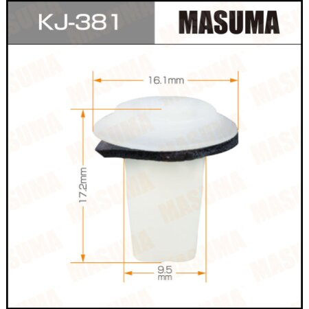 Retainer clip Masuma plastic, KJ-381