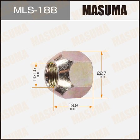 Wheel nut Masuma M14x1.5(R) size 23 open-end, MLS-188