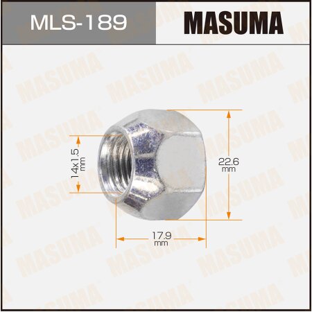 Wheel nut Masuma M14x1.5(L) size 23 open-end, MLS-189