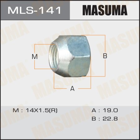 Wheel nut Masuma M 14x1.5(R) size 23, open-end, MLS-141