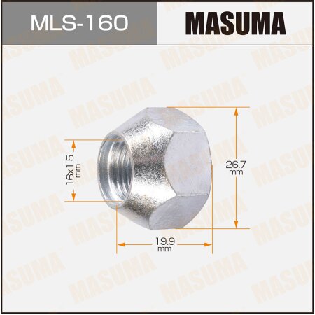 Wheel nut Masuma M16x1.5(R) size 27 open-end, MLS-160