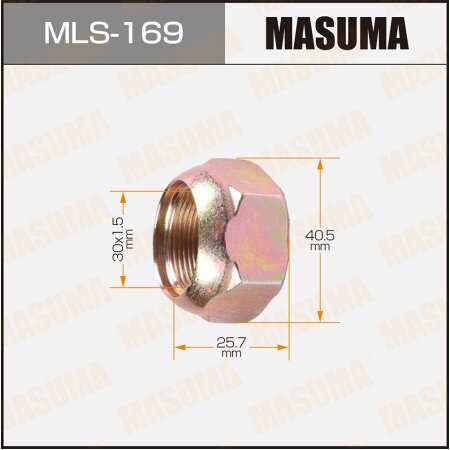 Wheel nut Masuma M 30x1.5(R) size 41 open-end, MLS-169