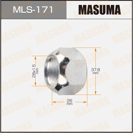 Wheel nut Masuma M 28x1.5(R) size 38 open-end, MLS-171