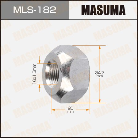 Wheel nut Masuma M 16x1.5(L) size 35 open-end, MLS-182