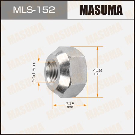 Wheel nut Masuma M 20x1.5(L) size 41, MLS-152