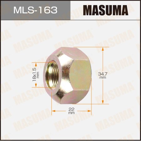 Wheel nut Masuma M 18x1.5(R) size 35 open-end, MLS-163