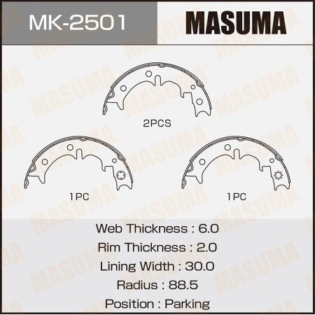 Brake shoes Masuma, MK-2501