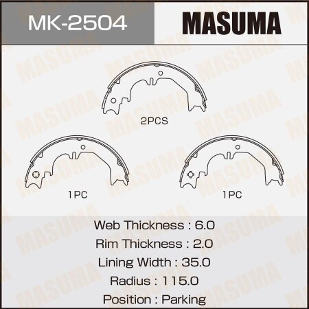 Brake shoes Masuma, MK-2504