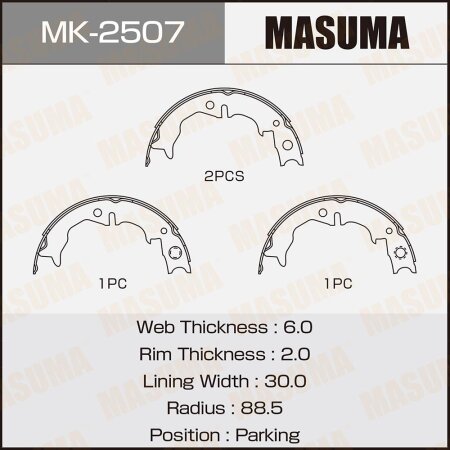 Brake shoes Masuma, MK-2507