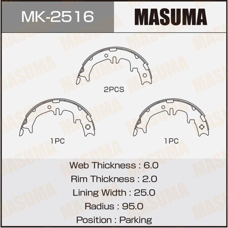 Brake shoes Masuma, MK-2516