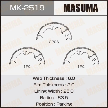 Brake shoes Masuma, MK-2519