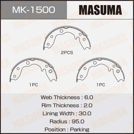Brake shoes Masuma, MK-1500