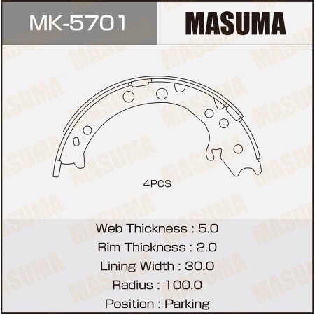 Brake shoes Masuma, MK-5701