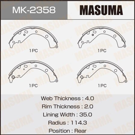 Brake shoes Masuma, MK-2358