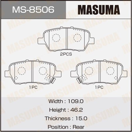 Brake pads Masuma, MS-8506