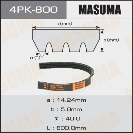 Drive V-Ribbed belt Masuma, 4PK-800