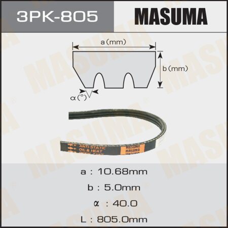 Drive V-Ribbed belt Masuma, 3PK-805