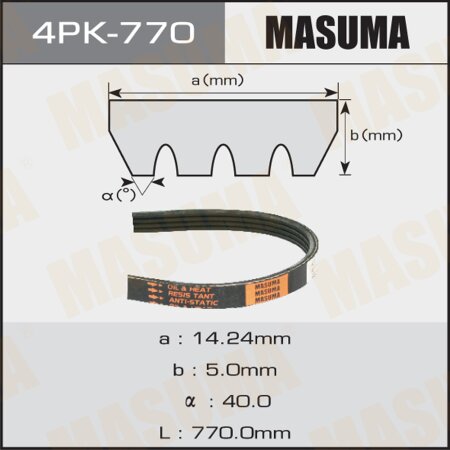 Drive V-Ribbed belt Masuma, 4PK-770