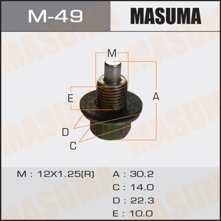 Oil drain plug Masuma (with magnet) M12x1.25, M-49