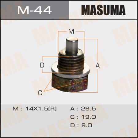 Oil drain plug Masuma (with magnet) M14x1.5, M-44